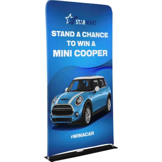 Double Sided Fabric Tube System 1.5m Branded Angle